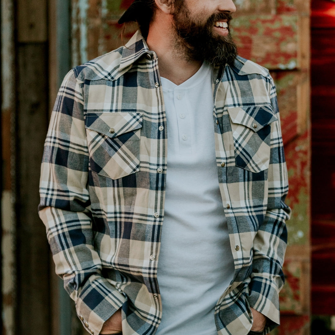 Blue Check Western Shirt