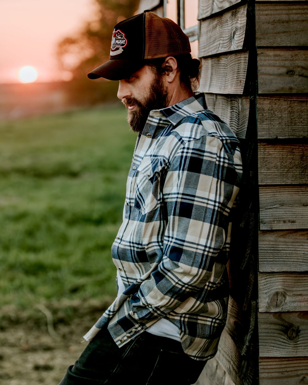 Men's Blue Check Western Shirt Stag & Spur Men's Blue Check Western Shirt Stag & Spur