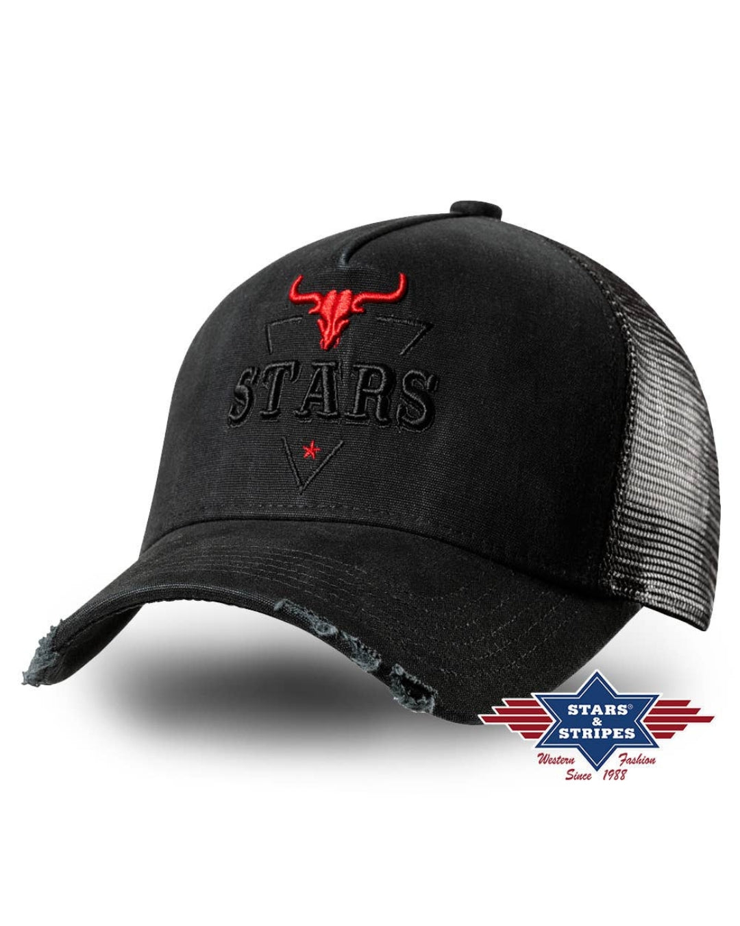 Stars black trucker cap mens