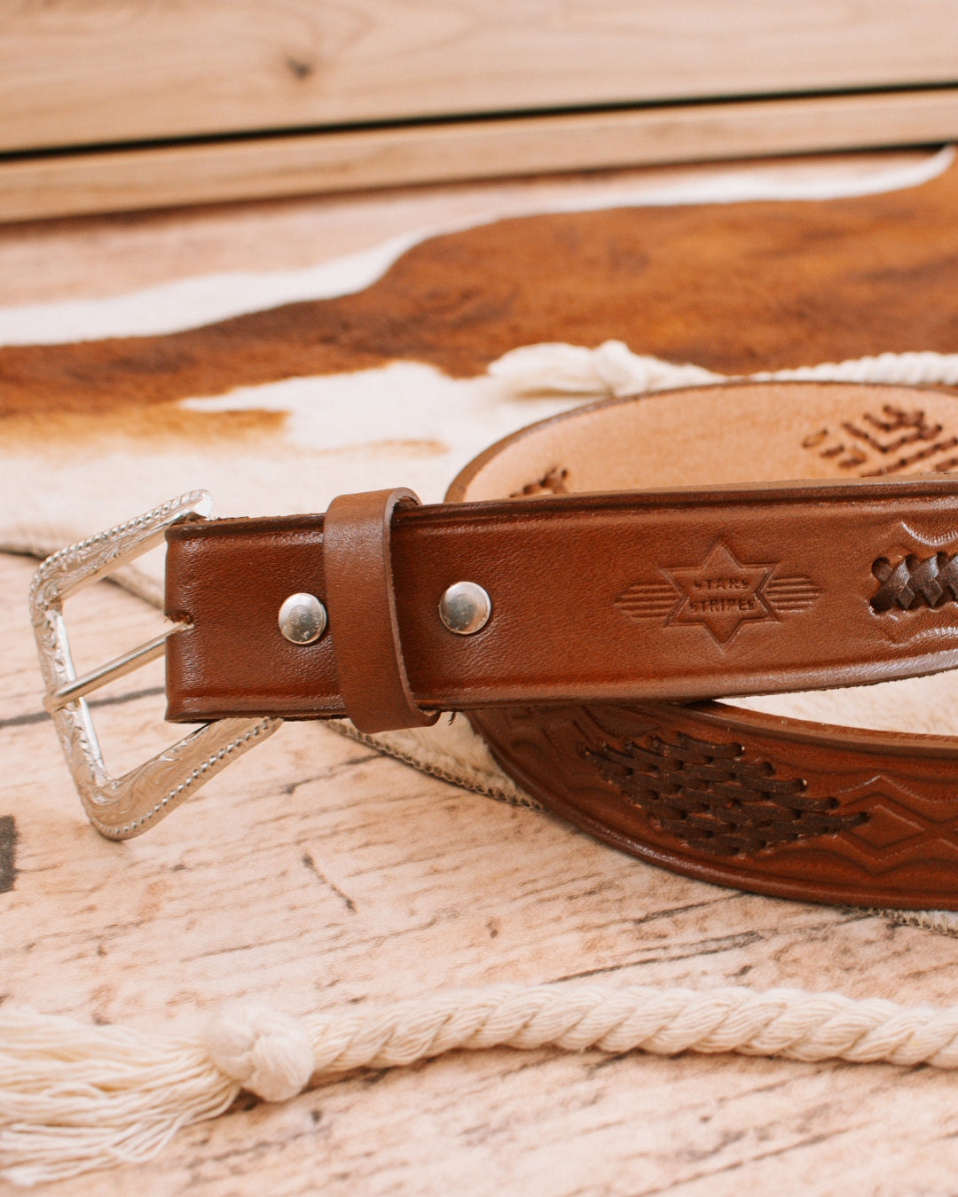 Leather Western Belt by Stars & Stripes