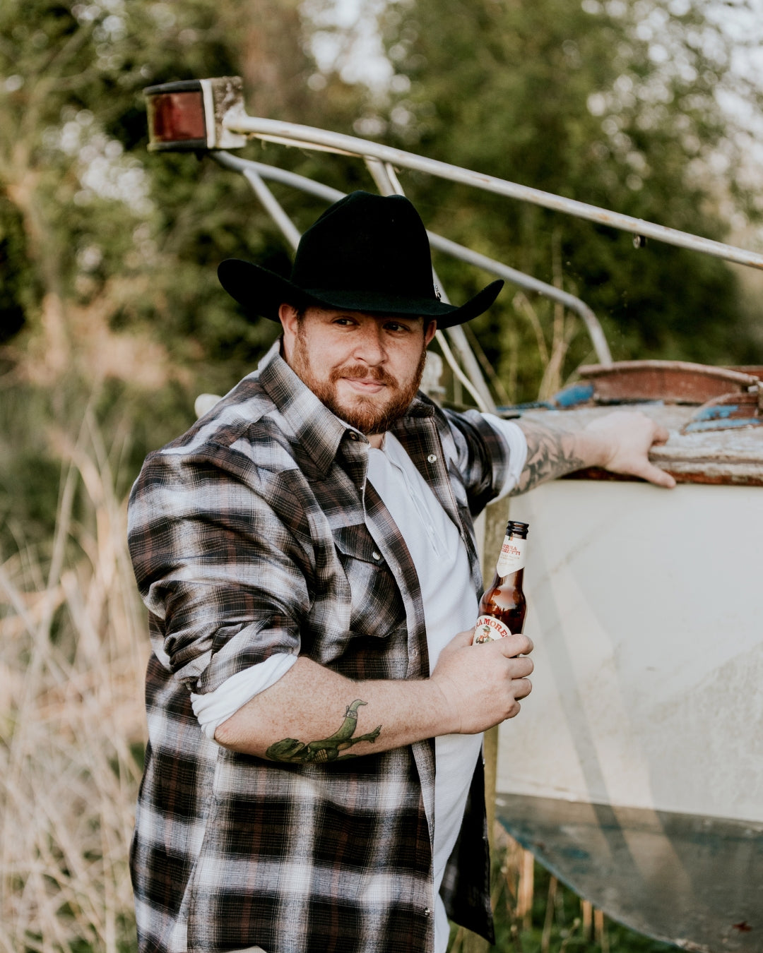 Houston cowboy hat in black styled for country music festival outfit
